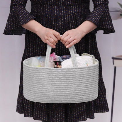 COMSE Baby Diaper Caddy Organizer - Portable Tote Bag with Divider for Newborn Essentials | Cool Gray