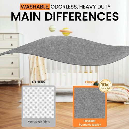Criusia Sock Organizer - 3 Pack Fabric Drawer Dividers with 64 Cells for Socks, Underwear & Ties | Gray