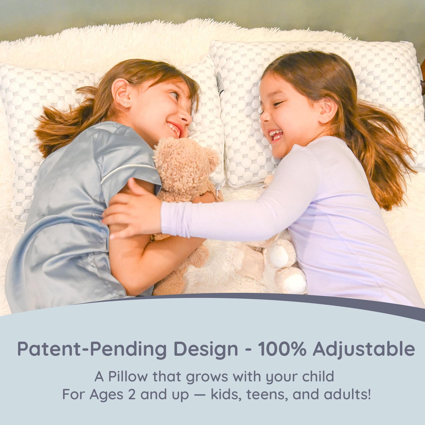 Lussi & Company Toddler Pillow 2 Year Old-13x19 Toddler Pillow with Pillowcase-Toddler Pillows for Sleeping-Kids Pillow-Travel Pillows-Mini Pillow-Ergonomic Pillows for Kids-Patent Pending