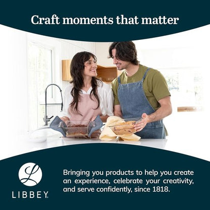 Libbey Baker’s Premium Glass Baking Dish Set - 2 Stackable Oven Dishes for Bread, Cakes & Meatloaf
