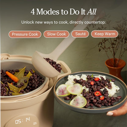 Our Place Dream Cooker - 6 Qt Ceramic Nonstick Multicooker & Pressure Cooker with Touchscreen Controls | Blue Salt