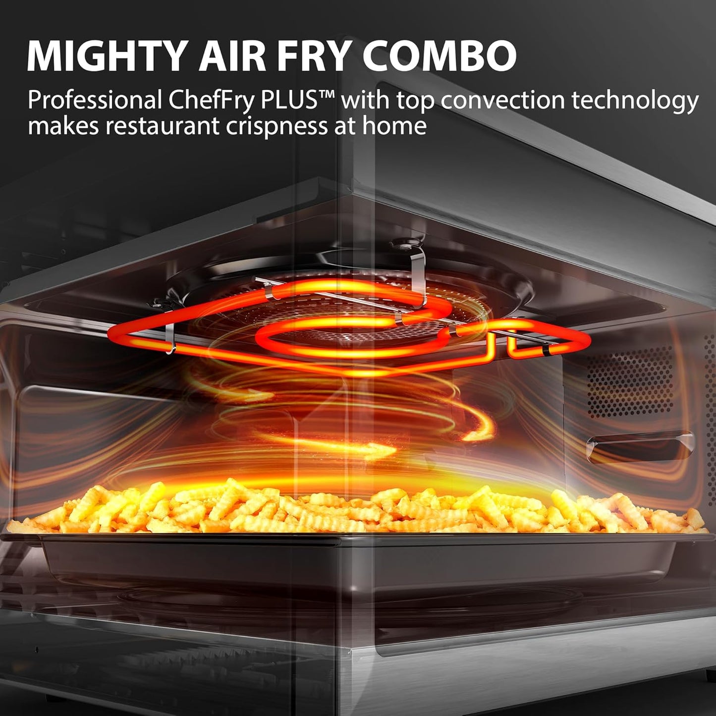 TOSHIBA OptiChef Air Fryer Combo Microwave Oven - 1100W, 1.3 Cu.Ft, Smart Sensor, Silver