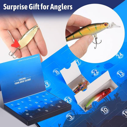 Fishing Advent Calendar 2025 - 24 Days of Premium Fishing Lures | Perfect Xmas Gift for Men & Teens