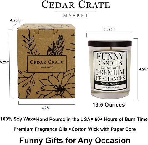 Cedar Crate Market - Retirement Gift for Woman, Men - Finally Retired Soy Wax Candle,Caribbean Retreat Scented, 60 Hours Burn, Eco-Friendly Glass Jar, Farewell Presents for Coworkers - Made in USA