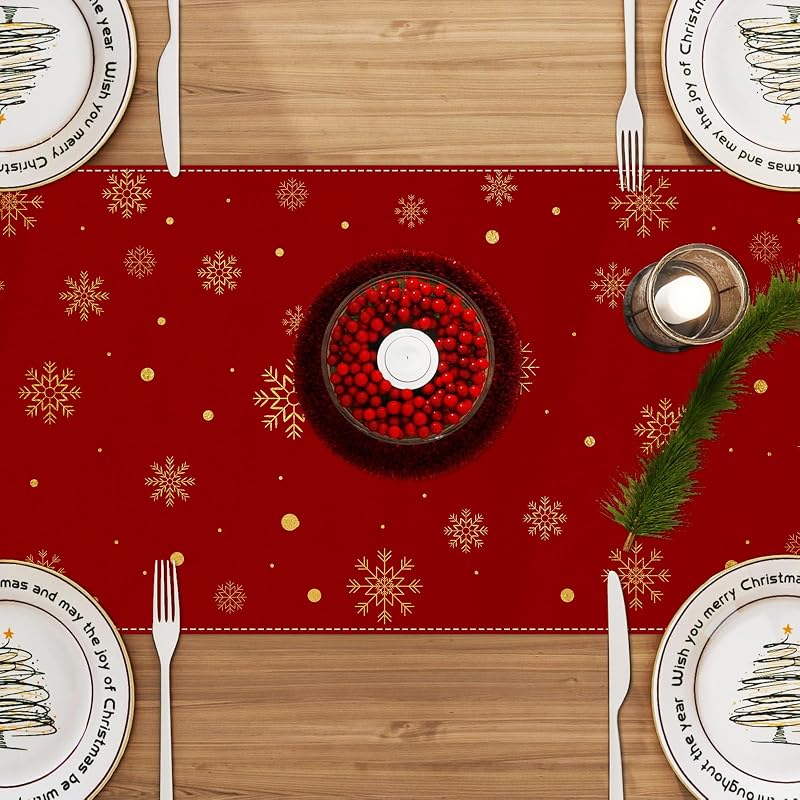 Christmas Tree Table Runner - 13 x 72 in, Polyester, Farmnall - Variation: Christmas Tree 2