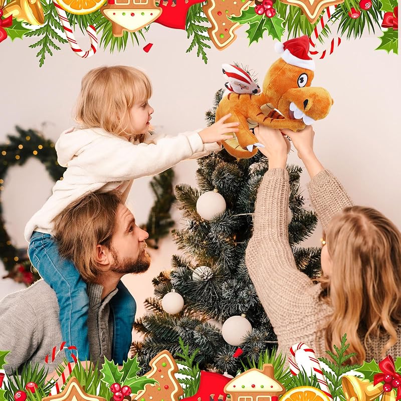 Dinosaur Plush Tree Topper 10x8 Inch - Xmas Ornament (Variation: Dinosaur)