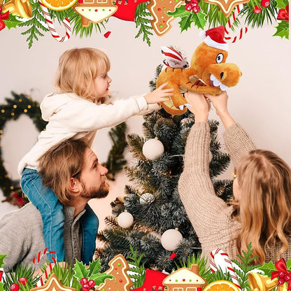 Dinosaur Plush Tree Topper 10x8 Inch - Xmas Ornament (Variation: Dinosaur)