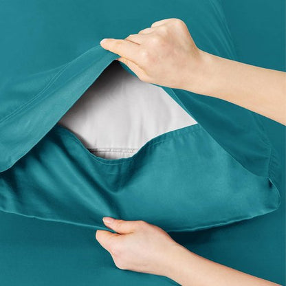 Bedsure Cooling Twin XL Sheets - Breathable Rayon from Bamboo, Soft & Silky, Deep Pocket Up to 16 Inches, Turquoise