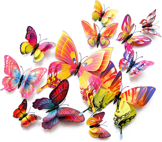 OPSEAM Butterfly Wall Decor - 3D Butterfly Stickers for Party Decorations | 48 PCS in Multiple Colors