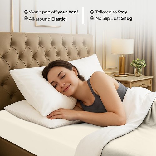 Utopia Bedding Queen Fitted Sheet - Bottom Sheet - Deep Pocket - Soft Microfiber - Shrinkage and Fade Resistant - Easy Care -1 Fitted Sheet Only (Ivory)