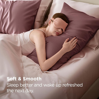 Bedsure King Size Satin Pillowcase Set - Silky Nostalgia Rose Pillow Cases for Hair & Skin | 20x36 Inches, 2-Pack
