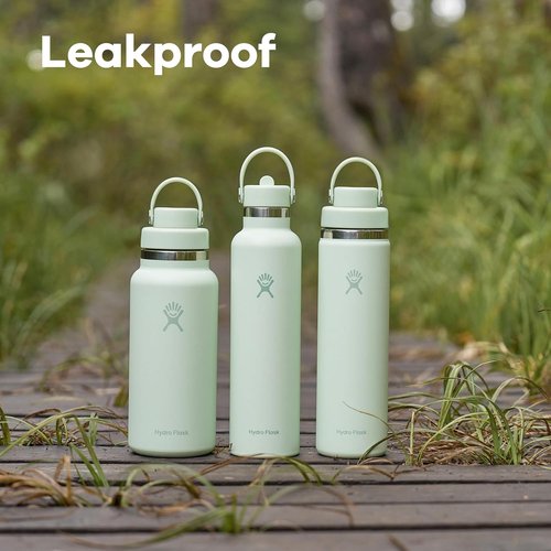 Hydro Flask Water Bottle - Insulated Stainless Steel - Wide Mouth Flex Chug Lid, Non Spill, Leakproof in 24 Oz Nectar Orange