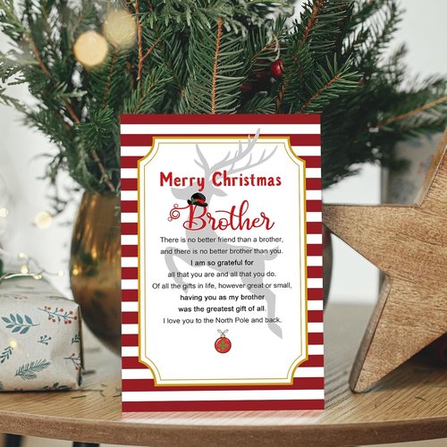 Chenive | Merry Christmas Card for Brothers - Heartfelt Holiday Greeting Card Gift