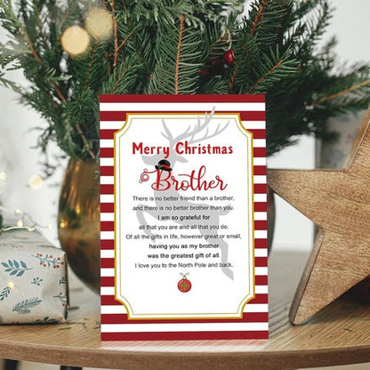 Chenive | Merry Christmas Card for Brothers - Heartfelt Holiday Greeting Card Gift