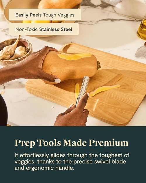 Caraway Vegetable Peeler - Ergonomic Non-Toxic Stainless Steel Kitchen Tool - Essential for Cooking