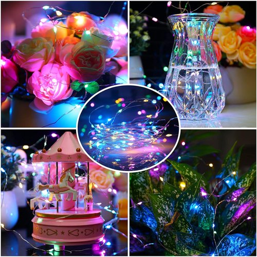 Mandiq Fairy Lights - 10ft Battery Operated String Lights with 30 LEDs | Flashing & Constant Modes, Multicolor