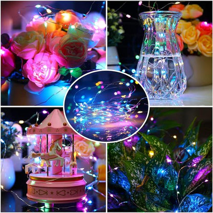 Mandiq Fairy Lights - 10ft Battery Operated String Lights with 30 LEDs | Flashing & Constant Modes, Multicolor