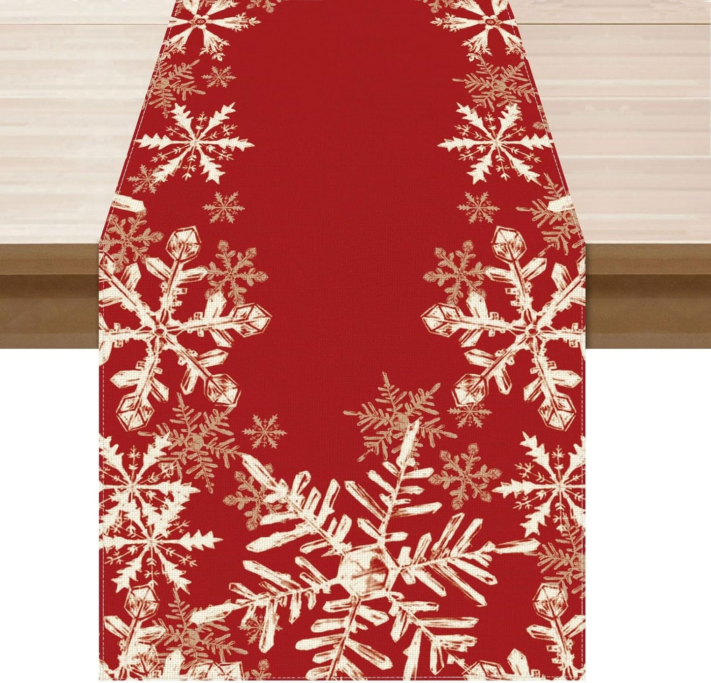 XCHI Red Snowflakes Table Runner - Winter Christmas Holiday Decor for Home & Kitchen | 13x72 Inch