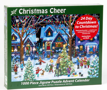 Vermont Christmas Company Advent Calendar Jigsaw Puzzle - 1000 Pieces for Year-Round Holiday Cheer