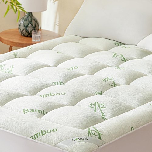 Love's Cabin King Mattress Topper - Bamboo Viscose Pillow Top for 8"-20" Mattresses | Breathable Cooling Green Design