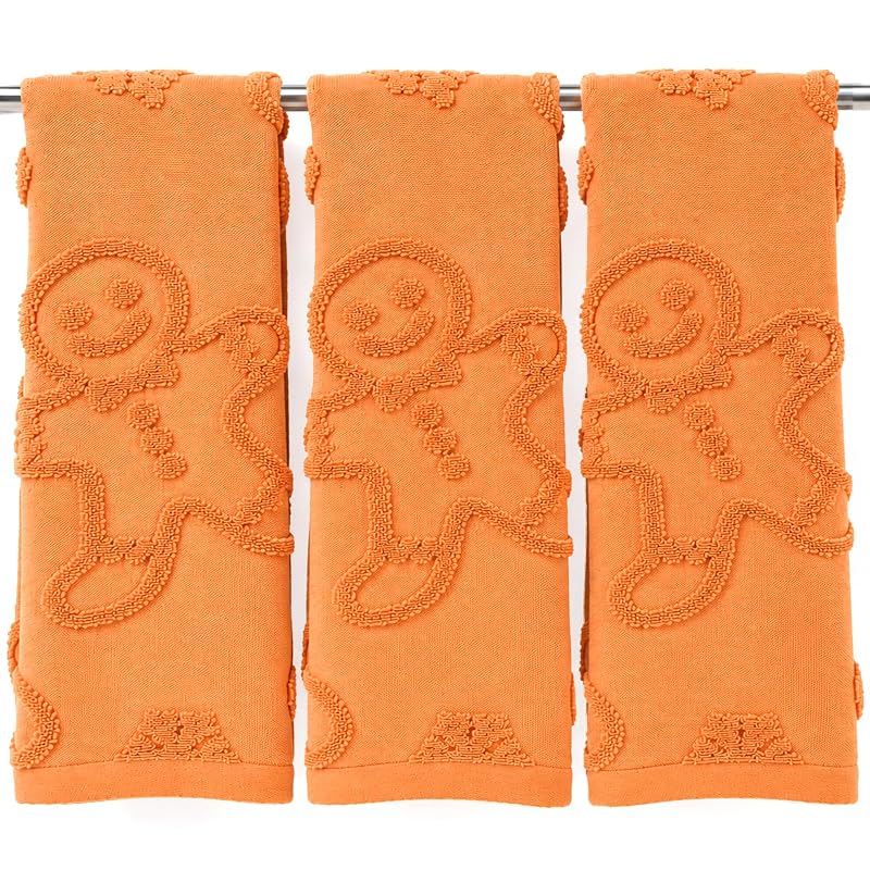 Christmas Gingerbread Hand Towels Set - 3 Pack 14 x 30 in 100% Cotton