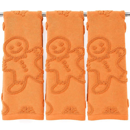 Christmas Gingerbread Hand Towels Set - 3 Pack 14 x 30 in 100% Cotton