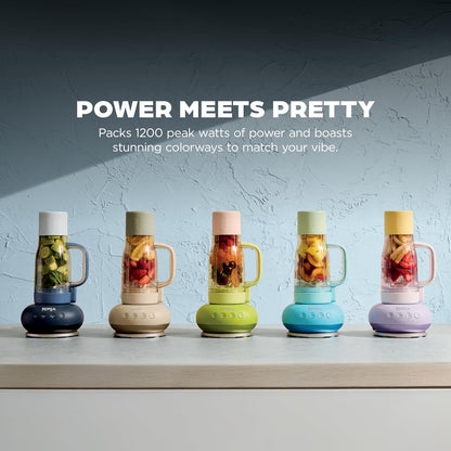 Ninja Blendboss™ Personal Blender - Smoothies & Frozen Drinks | 26oz Travel Tumbler with Leak-Proof Lid & Auto-iQ Technology | Cyberspace
