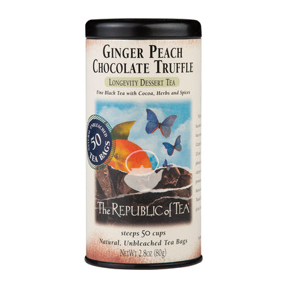 The Republic of Tea Ginger Peach Chocolate Truffle Black Tea Bags