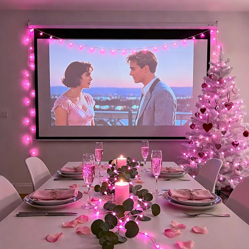 JMEXSUSS 100 LED Pink String Lights - 33 ft Connectable Globe Fairy Lights with Remote for Bedroom Decor