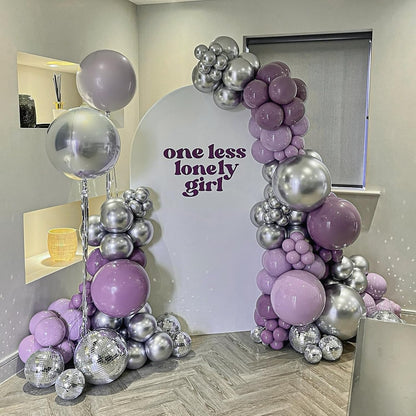 Skiennix Dusty Purple Balloon Set - 120 Pieces in 5-18 Inch Sizes for Boho Bridal & Baby Shower Decor