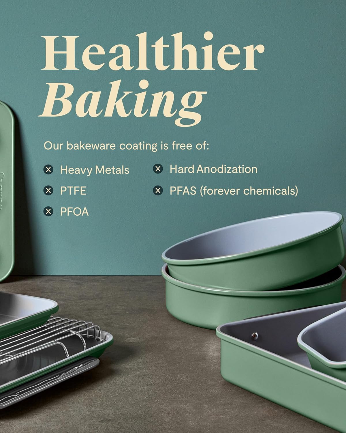 Caraway Non-Stick Ceramic Baking Sheet - Non-Toxic, PTFE & PFOA Free - Ideal for Baking & Roasting - Medium (15" x 10") - Slate