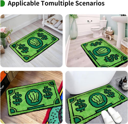 Skiennix Cute Money Rug - Non-Slip & Machine Washable Cartoon Design | 3x2 ft for Bedroom & Living Room