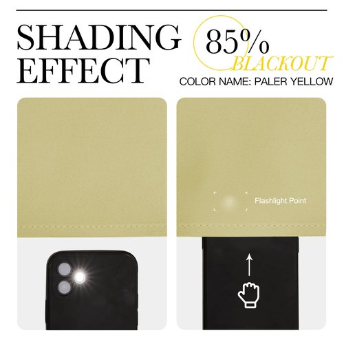 NICETOWN Room Darkening Curtains for Girls Room - Thermal Insulated Solid Grommet Room Darkening Panels/Drapes for Girl's Bedroom (Paler Yellow, 1 Pair, 52 by 54-Inch)