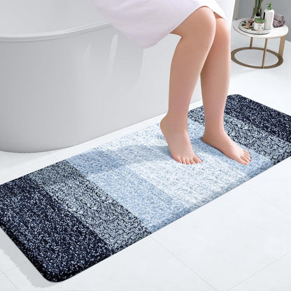 OLANLY Bathroom Runner Rug - Extra Soft Microfiber Mat | Quick Dry, Washable, 47"x17", Navy Blue