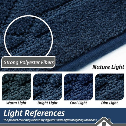 BEQHAUSE Dirt Trapper Door Mat 20" x 32", Doormat Non-Slip Entryway Rugs Washable, Dog Door Mat Stain Resistant and Absorbent Welcome Floor Mat for Front Back Door, Mud Wet Shoes & Paws, Navy Blue