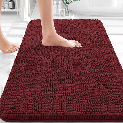 OLANLY Bathroom Rugs - Extra Soft Absorbent Chenille Mats | Quick Dry, Machine Washable, 30x20, Andorra Red-Brown