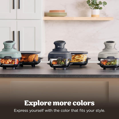 Ninja Crispi 4-in-1 Glass Air Fryer - Non-Toxic 4QT | Max Crisp, Bake, Recrisp | Cyberspace Gray