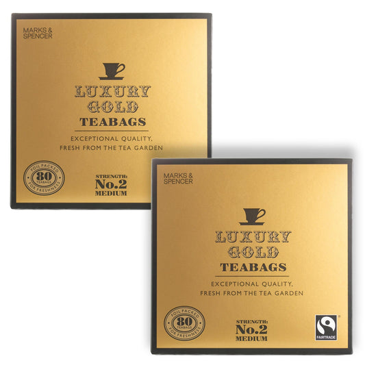 Gold Tea 4oz Gold Tea with Luxury Gold Tea - 2 x 80 Bags From the UK - TAOindustry