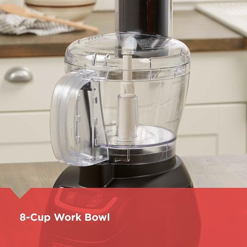 BLACK+DECKER 8-Cup Food Processor - Versatile Kitchen Appliance in Sleek Black Finish
