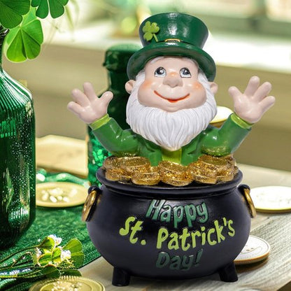 Hodao St. Patrick's Day Gnome Decoration - Handmade Green Irish Elf Figurine for Home Decor