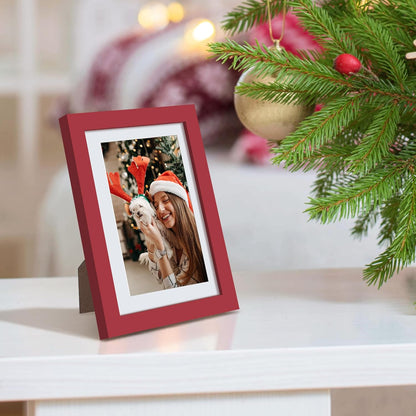 Upsimples 5x7 Picture Frame - Versatile Display for 4x6 Photos with Mat | Red, 1 Pack