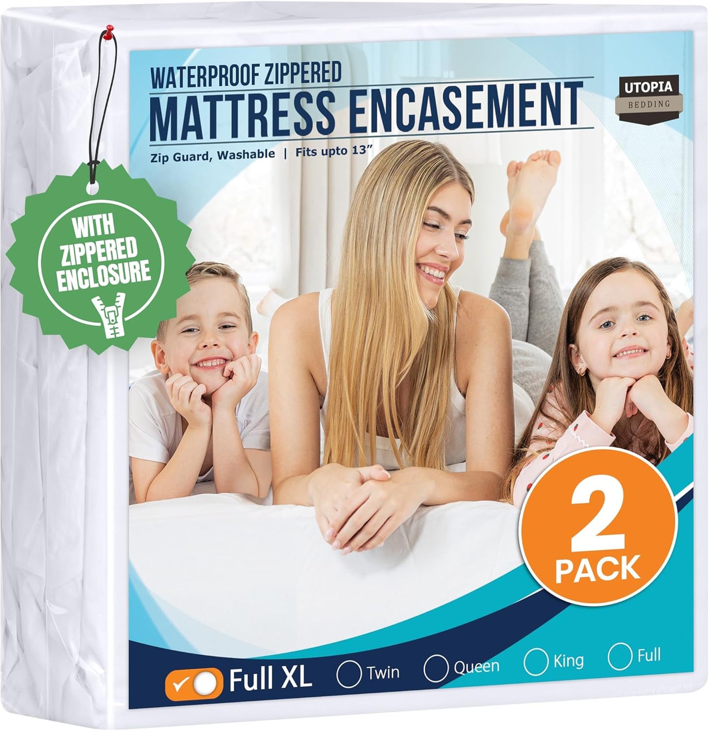 Utopia Bedding Mattress Protector - 100% Waterproof & Bed Bug Proof | Full XL Size (Pack of 2)