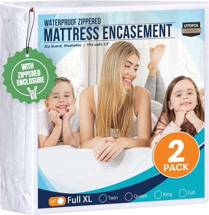 Utopia Bedding Mattress Protector - 100% Waterproof & Bed Bug Proof | Full XL Size (Pack of 2)