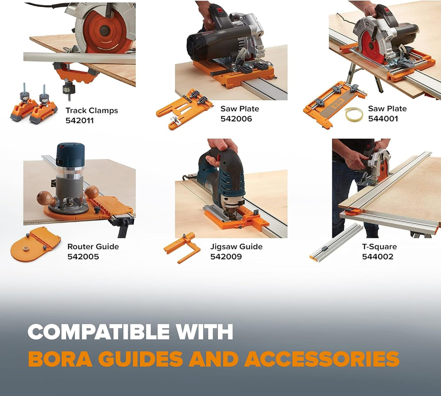 BORA NGX Clamp Edge Saw Guide - 100-Inch Aluminum Track for Precision Circular Saw Cuts