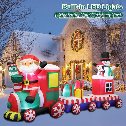 8 FT Christmas Inflatable Train with Santa, Snowman & Gifts — Variation of THIS listing