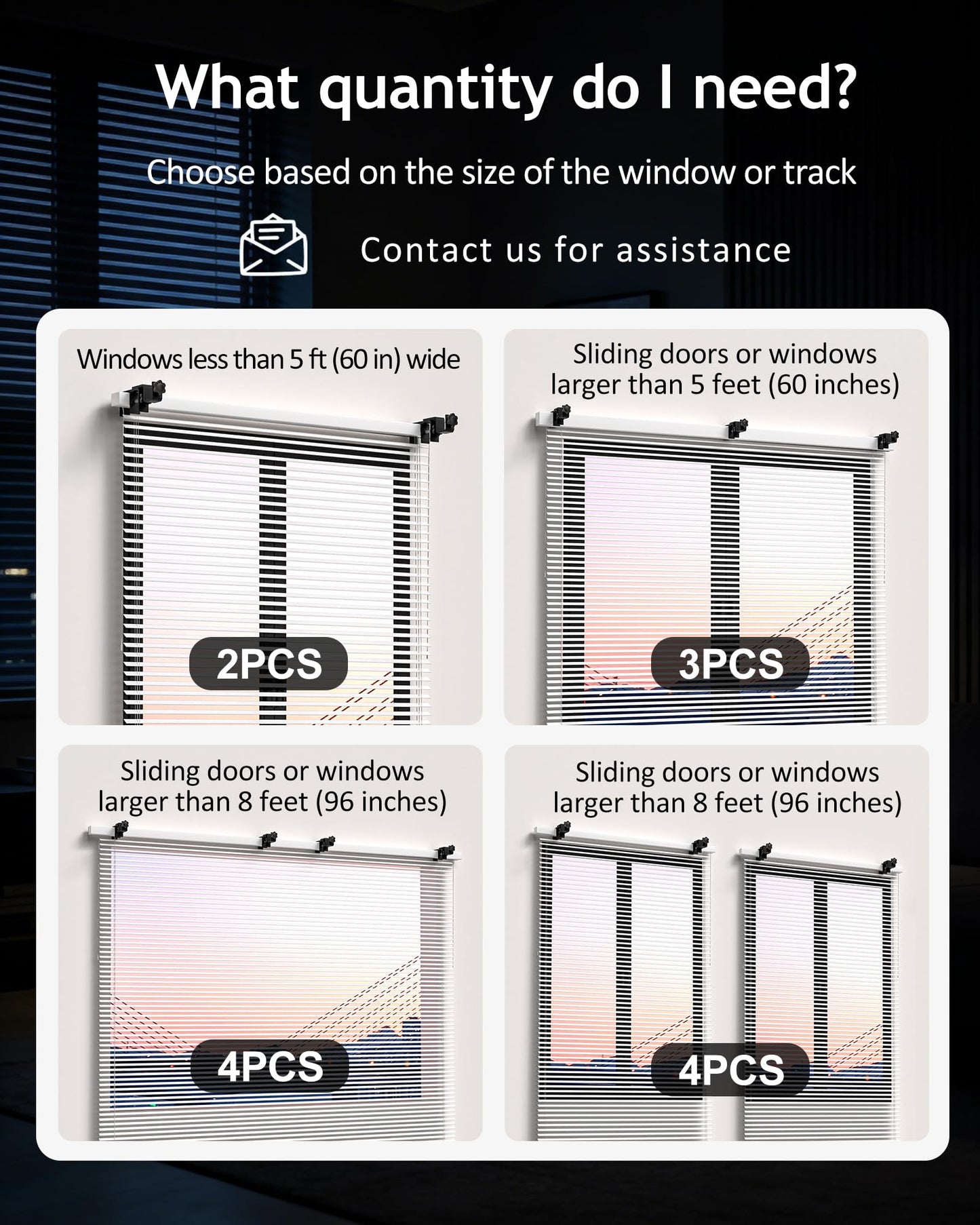 Over Blinds Curtain Rod Brackets for Outside Mounted, No-Drill Blinds Curtain Rod Holders for 1.3-2" Rectangular Headrails, Tool-Free & No Wall Damage, Apartment & Renter Friendly (Set of 3, Black)