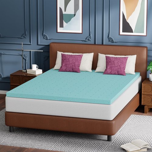 FDW 8" Queen Mattress - 2" Cooling Gel Memory Foam Topper | Medium Firm | White | Washable Cover for Cool Sleep & Pressure Relief | Bed in a Box, CertiPUR-US Certified