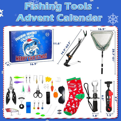 Fishing Advent Calendar 2025 - 24 Day Gift Kit for Fishing Lovers