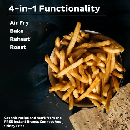 Instant Pot Vortex 2QT Mini Air Fryer - Versatile Cooking, Dishwasher-Safe, Includes 100+ Recipes, Aqua