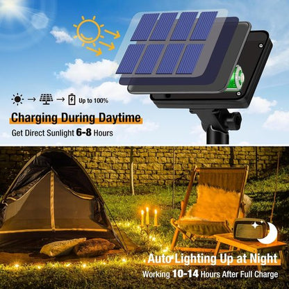 Btfarm Solar String Lights - 198FT 480LED Waterproof Fairy Lights | 8 Modes for Outdoor Decor, Warm White